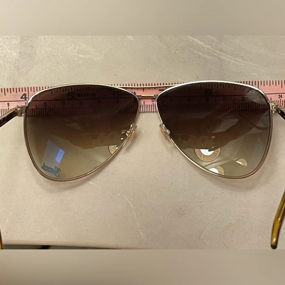 Auth EUC Gucci LOGO Aviator Sunglasses Gold HW tortoise brown gradient lenses - Picture 12 of 15
